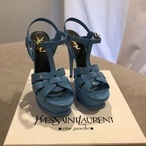 YSL Heels Blu Ciel